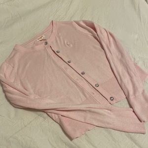 Cat and Jack soft pink cardigan with rhinestone buttons